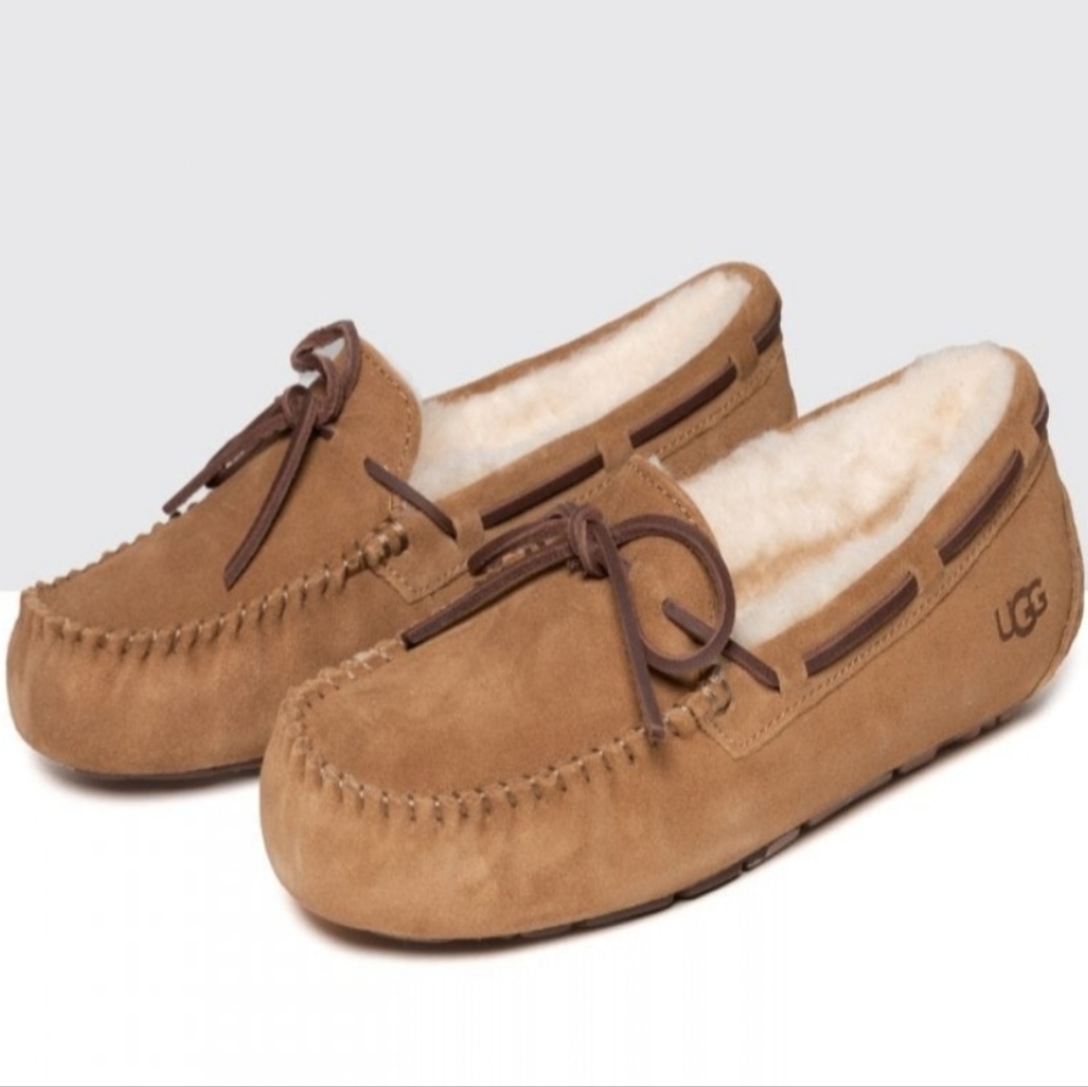 UGG Brown Moccasin Slippers with Plush Lining